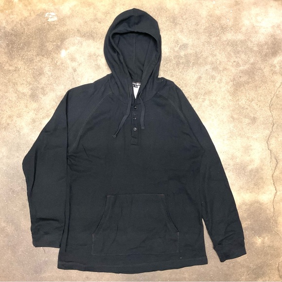 Beverly Hills Polo Club Hooded Sweatshirt Mens L Black Cotton Blend Quarter - Picture 1 of 7